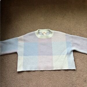 Cozy Pastel Plaid Sweater